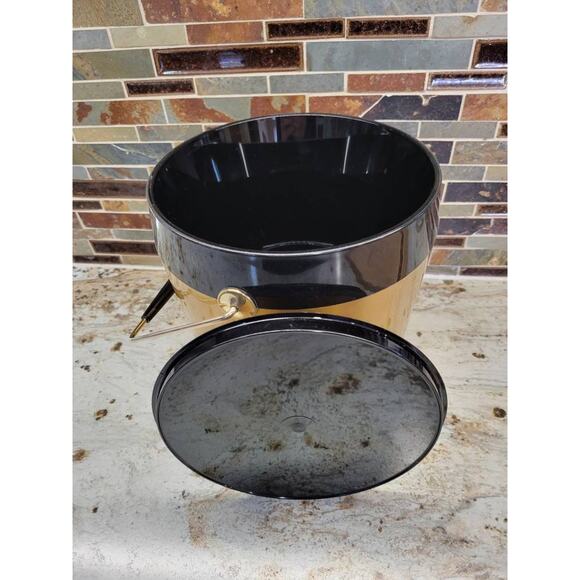 Vintage Thermo Serv Insulated Ice Bucket , Gold Black, West Bend MCM - Picture 4 of 7